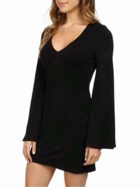 CHASER • Bell Sleeve Mini Dress in Black